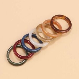 Set of Multicolor Resin Rings